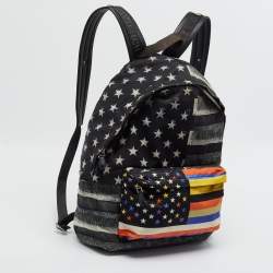 مملوكة مسبقًا Givenchy Black Multicolor American Flag Print Nylon Backpack