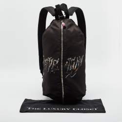 Pre Owned Givenchy x BSTROY G-Zip Black Nylon Printed Backpack 