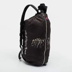 Pre Owned Givenchy x BSTROY G-Zip Black Nylon Printed Backpack 