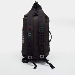 Pre Owned Givenchy x BSTROY G-Zip Black Nylon Printed Backpack 