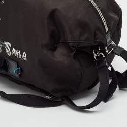 Pre Owned Givenchy x BSTROY G-Zip Black Nylon Printed Backpack 