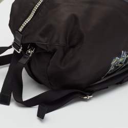Pre Owned Givenchy x BSTROY G-Zip Black Nylon Printed Backpack 