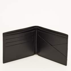 Pre Owned Givenchy Logo Black Leather Bifold Wallet