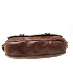 Givenchy Brown Signature Leather Messenger Bag