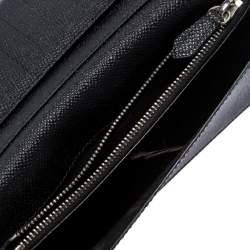 Pre Owned Givenchy Black Leather Bifold Flap Long Wallet