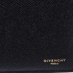 Pre Owned Givenchy Black Leather Bifold Flap Long Wallet