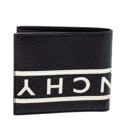 Givenchy Black Leather Logo Bifold Wallet