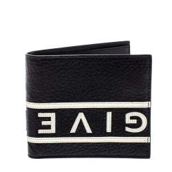 Givenchy Black Leather Logo Bifold Wallet