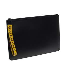 Givenchy Black Coated Canvas Large 4G Wrist Strap Pouch