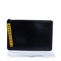 Givenchy Black Coated Canvas Large 4G Wrist Strap Pouch