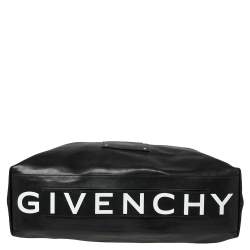 Givenchy Black Leather Logo Patch Messenger 