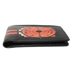 Givenchy Black Leather Dart Print Bomber Bifold Wallet
