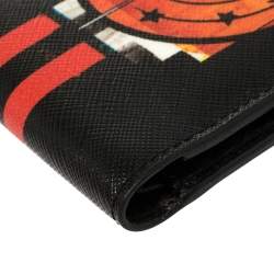 Givenchy Black Leather Dart Print Bomber Bifold Wallet