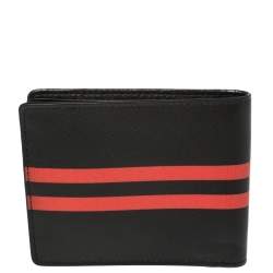 Givenchy Black Leather Dart Print Bomber Bifold Wallet