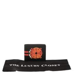 Givenchy Black Leather Dart Print Bomber Bifold Wallet