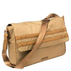 Givenchy Tan Signature Fabric and Leather Trim Messenger Bag