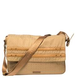 Givenchy Tan Signature Fabric and Leather Trim Messenger Bag