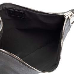 Givenchy Black Rottweiler Printed Leather Zip Pouch