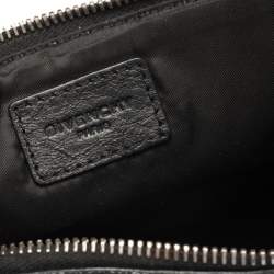 Givenchy Black Rottweiler Printed Leather Zip Pouch