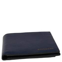 Givenchy Blue Leather Bi Fold Wallet