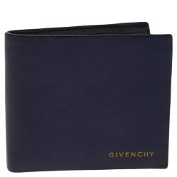 Givenchy Blue Leather Bi Fold Wallet