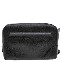 Givenchy Black Leather Double Zip Pouch