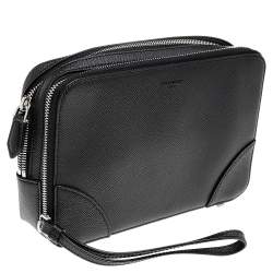 Givenchy Black Leather Double Zip Pouch