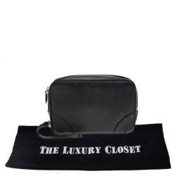 Givenchy Black Leather Double Zip Pouch