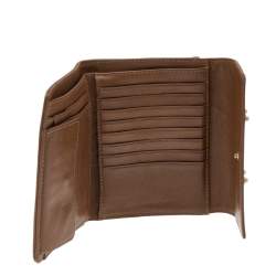 Givenchy Grey/Brown Canvas and Leather Trifold Wallet