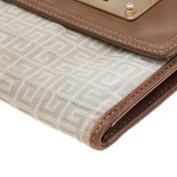 Givenchy Grey/Brown Canvas and Leather Trifold Wallet
