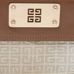 Givenchy Grey/Brown Canvas and Leather Trifold Wallet
