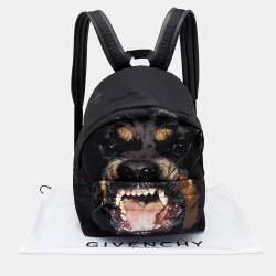 Givenchy Black Rottweiler Nylon and Leather Backpack