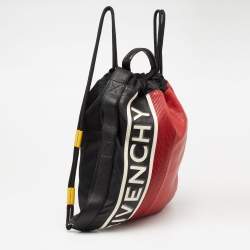 Givenchy Tri Color Leather and Nylon Motocross Sport Drawstring Backpack