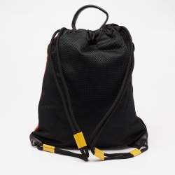 Givenchy Tri Color Leather and Nylon Motocross Sport Drawstring Backpack