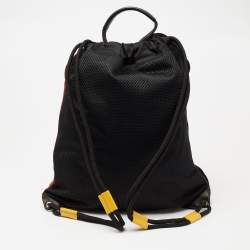 Givenchy Tri Color Leather and Nylon Motocross Sport Drawstring Backpack