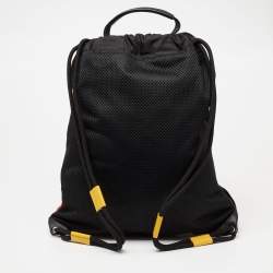 Givenchy Tri Color Leather and Nylon Motocross Sport Drawstring Backpack