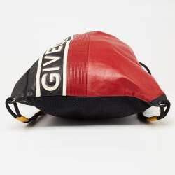 Givenchy Tri Color Leather and Nylon Motocross Sport Drawstring Backpack