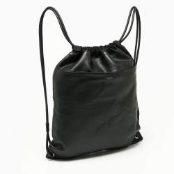 Givenchy Black Leather Drawstring Backpack