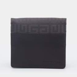 Givenchy Brown/Grey Leather And Monogram Fabric Coin Purse
