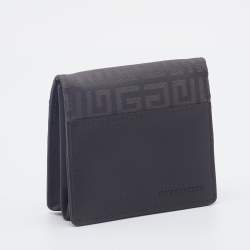 Givenchy Brown/Grey Leather And Monogram Fabric Coin Purse