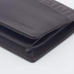 Givenchy Brown/Grey Leather And Monogram Fabric Coin Purse