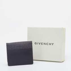 Givenchy Brown/Grey Leather And Monogram Fabric Coin Purse