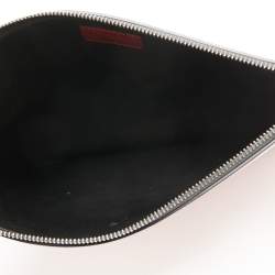 Givenchy Red/White Leather Reverse Logo Flat Zip Pouch
