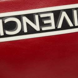 Givenchy Red/White Leather Reverse Logo Flat Zip Pouch