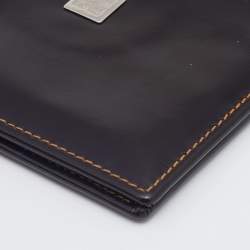 Pre Owned Givenchy Dark Brown Leather Bifold Wallet