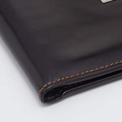 Pre Owned Givenchy Dark Brown Leather Bifold Wallet