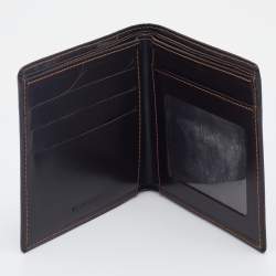 Pre Owned Givenchy Dark Brown Leather Bifold Wallet