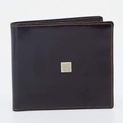 Pre Owned Givenchy Dark Brown Leather Bifold Wallet