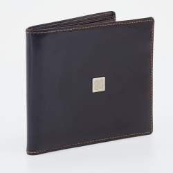 Pre Owned Givenchy Dark Brown Leather Bifold Wallet