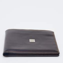 Pre Owned Givenchy Dark Brown Leather Bifold Wallet